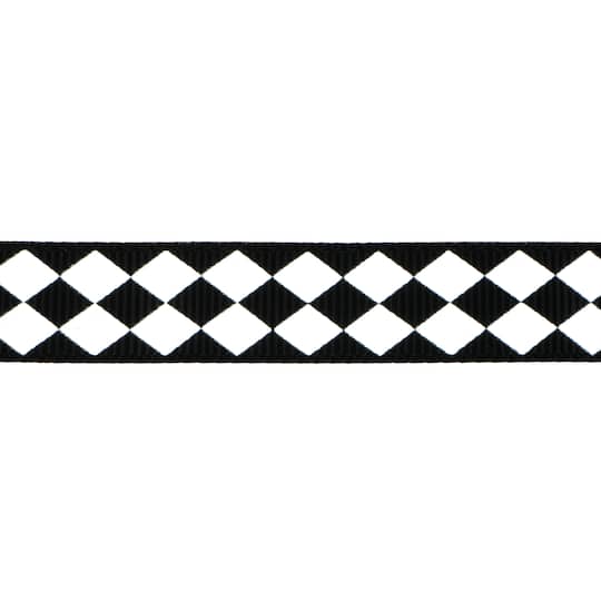 5/8" x 4yd. Black & White Diamond Ribbon by Celebrate It®